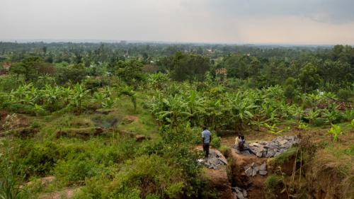 Blick vom Berg des Dorfes